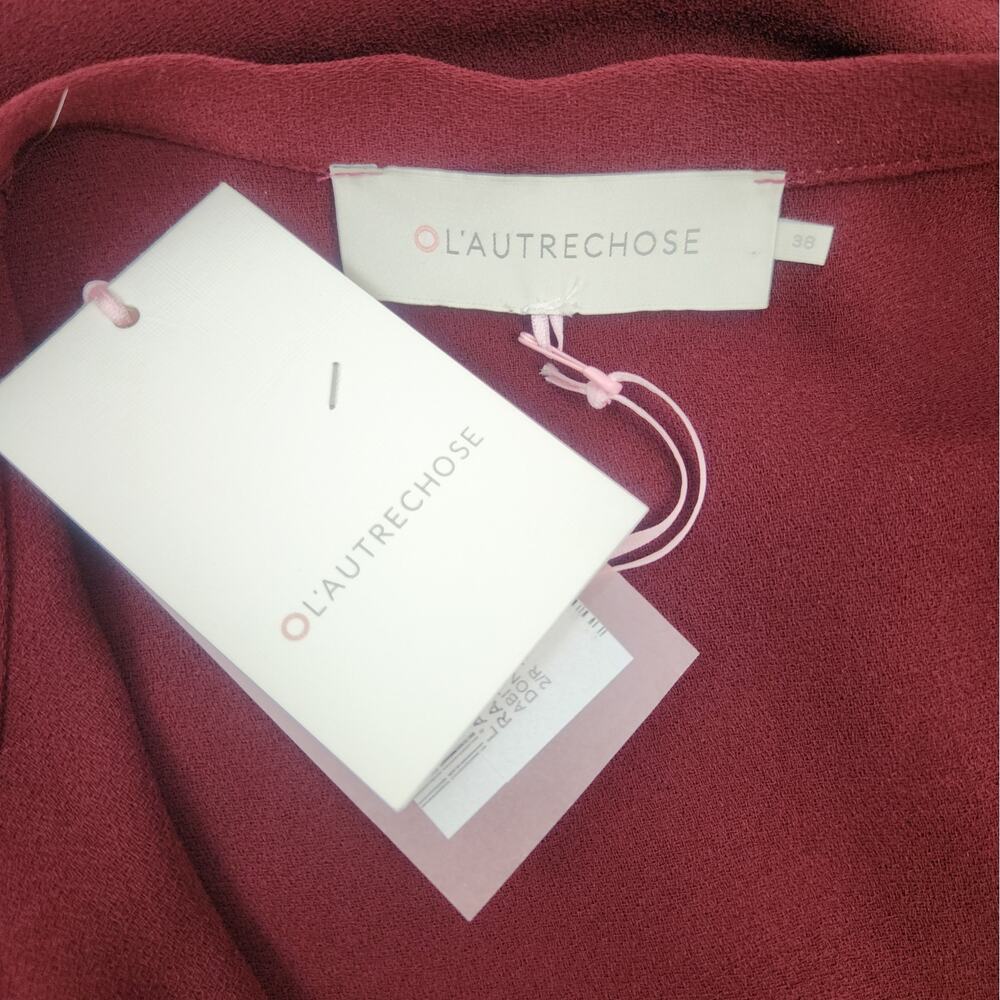 L'autre Chose Burgundy Dress Size 38 Italian US 6 Sleeveless Knee Length NWT - Picture 7 of 9